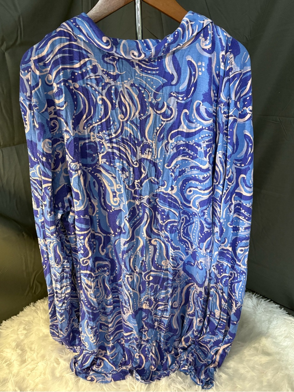 Lilly Pulitzer pj front knit ruffle top XL EUC - Picture 5 of 6